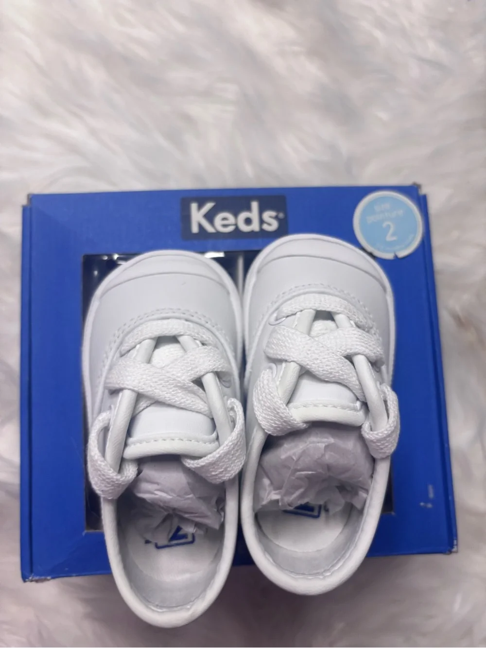 Keds Blue and White Shoe Box - Champ Lace TC Label Infant 2c